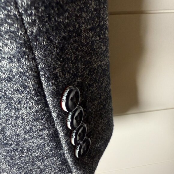 NWOT TOMMY HILFIGER Blazer Jacket Size 12 Navy Heathered Elbow Patches Lined - Picture 10 of 12